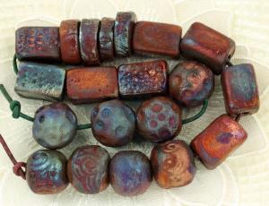 Raku Focal and Twirl Beads